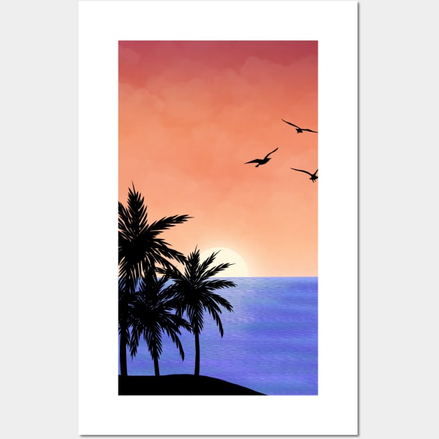 Sunset over the sea Wall Art by mia-alice85